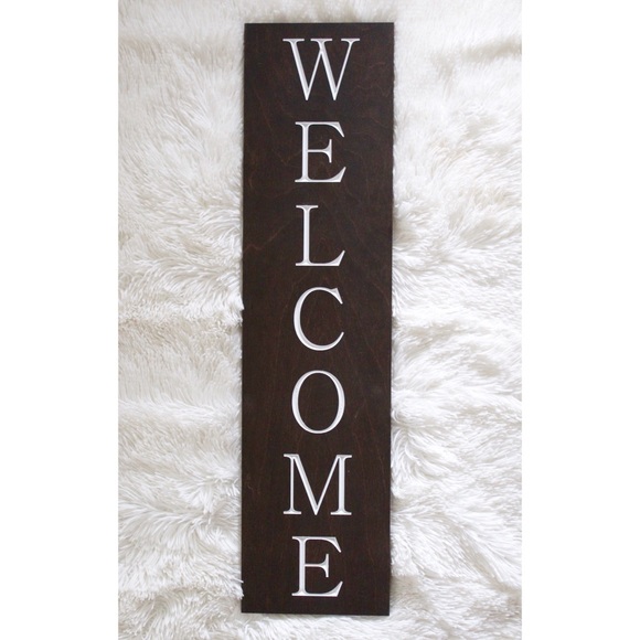 Dark Wood Engraved Welcome Sign - Picture 2 of 4